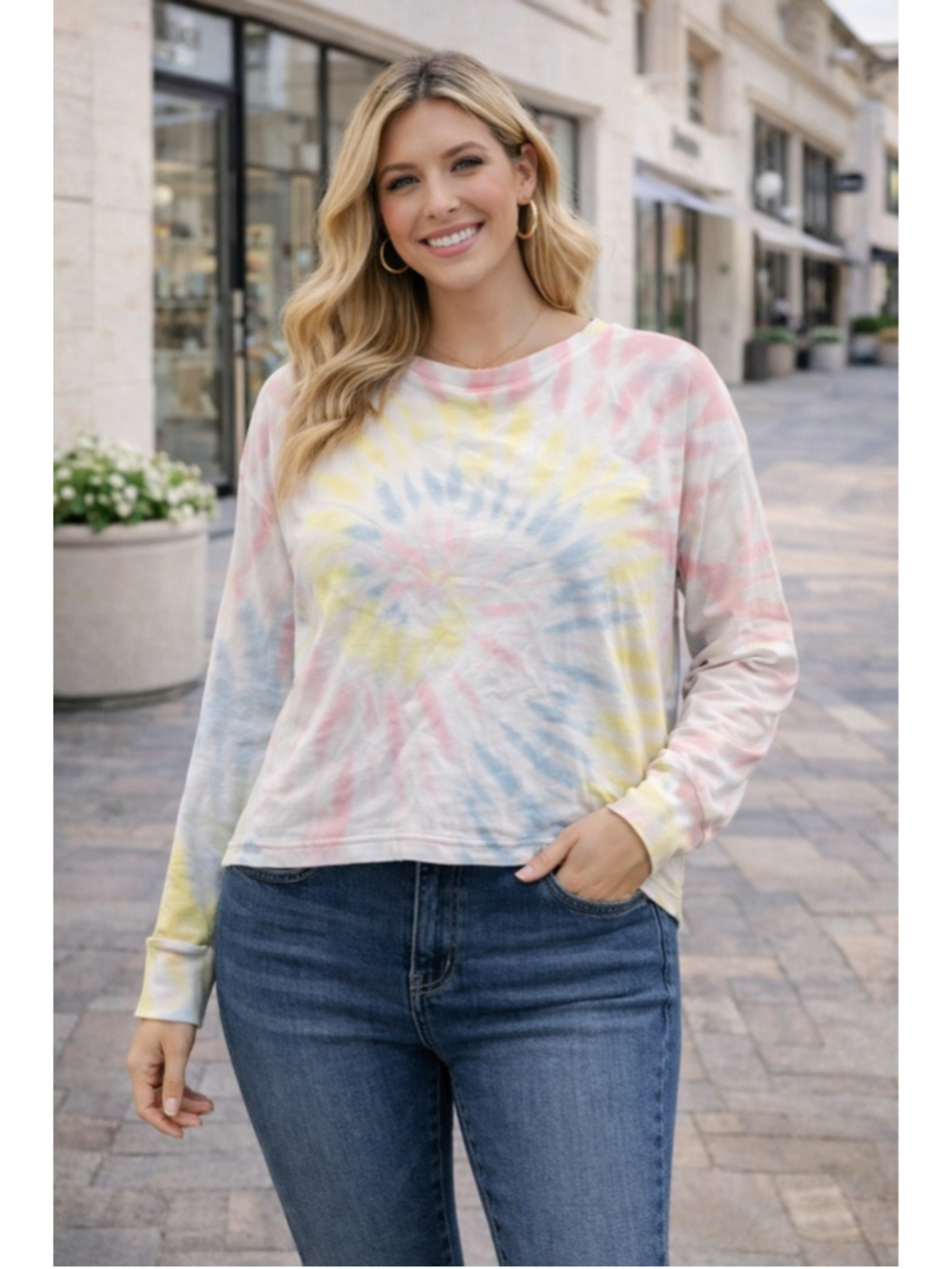 Women's Cabana by Crown & Ivy Tie Dye Sweatshirt Size M Summer